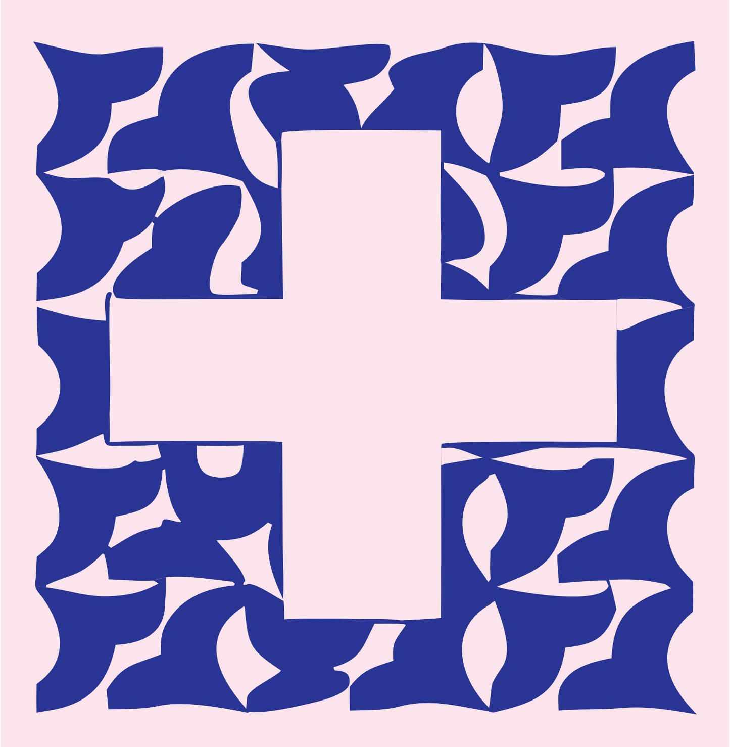 Bold Plus Patchwork Badge #fce4ec/#283593