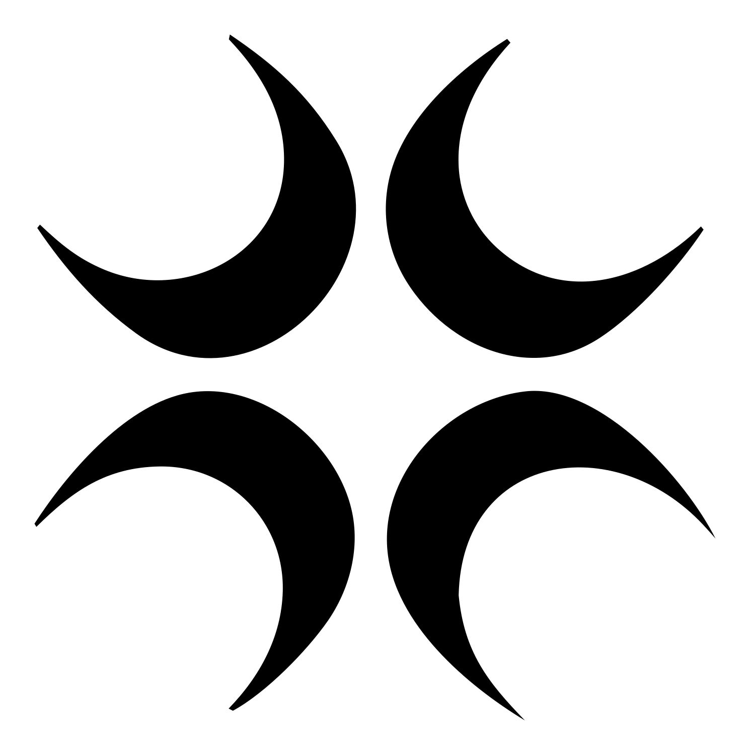 Crescent Moon Cross Mark #ffffff/#000000