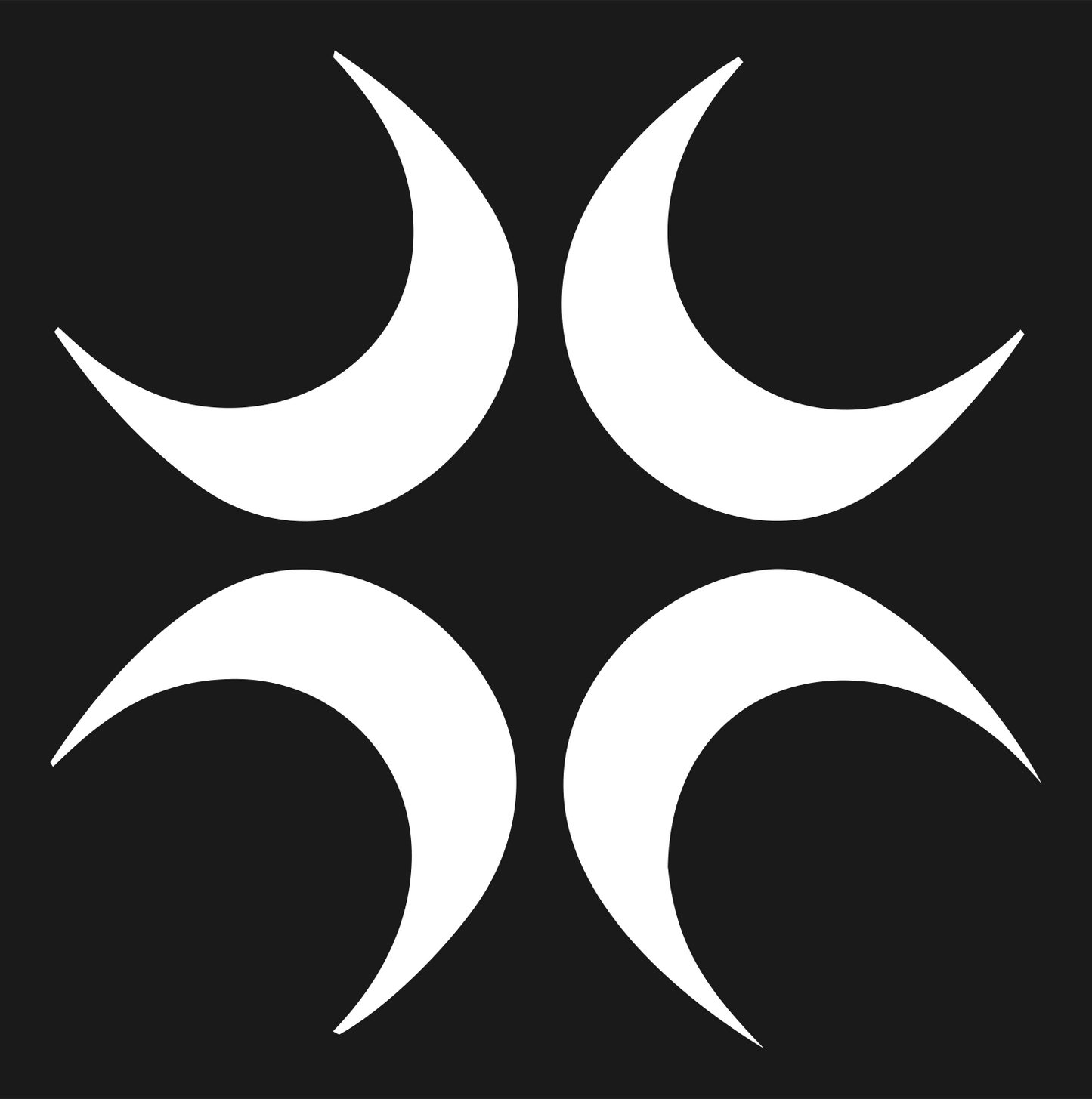 Crescent Moon Cross Mark #1a1a1a/#ffffff