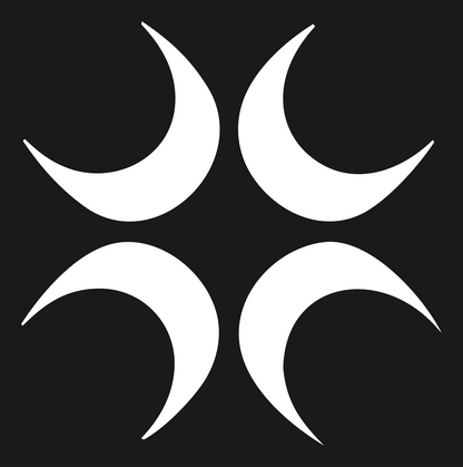Crescent Moon Cross Mark #1a1a1a/#ffffff