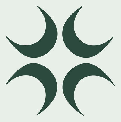 Crescent Moon Cross Mark #e8efe9/#2d4a3e