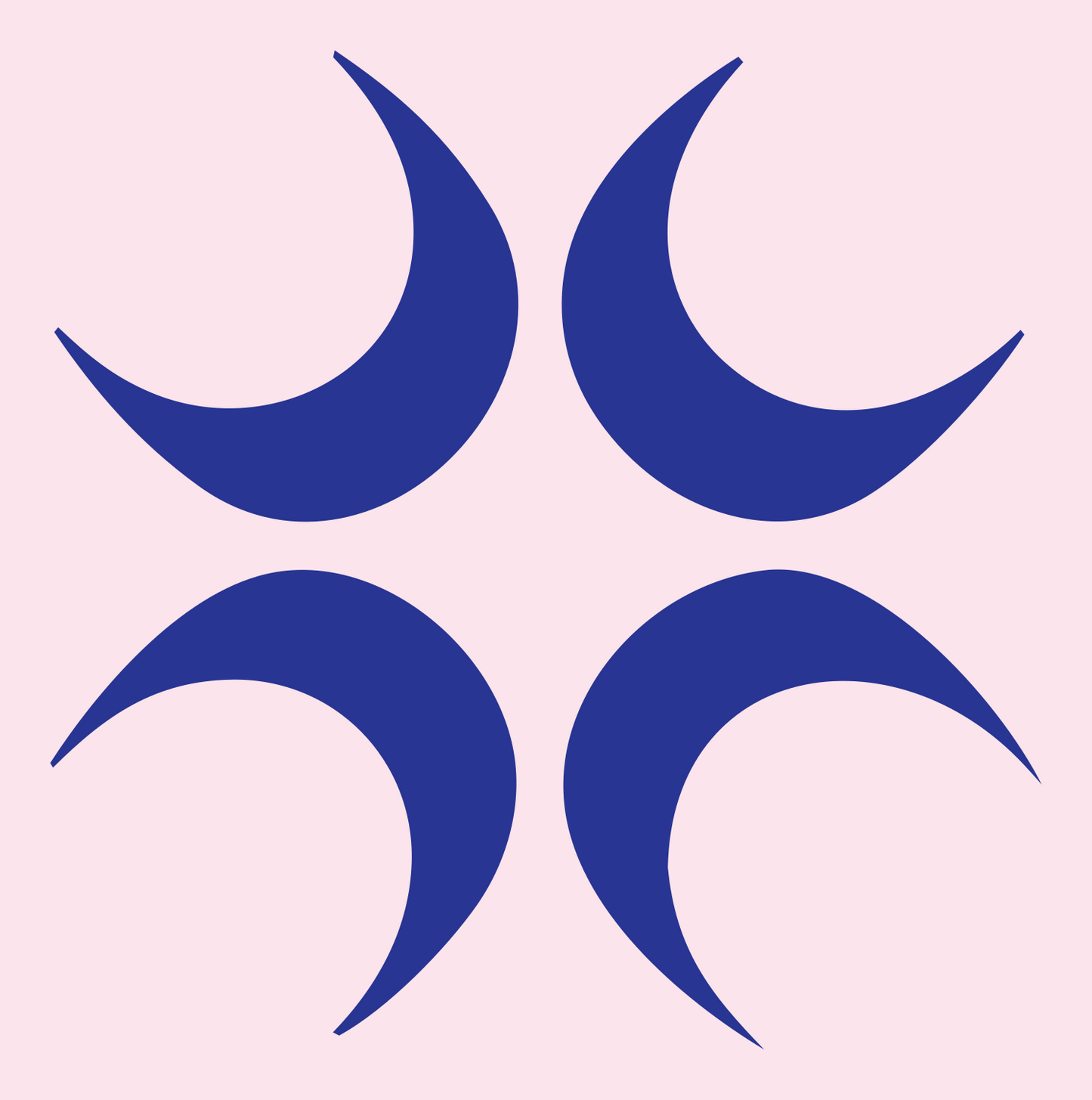 Crescent Moon Cross Mark #fce4ec/#283593