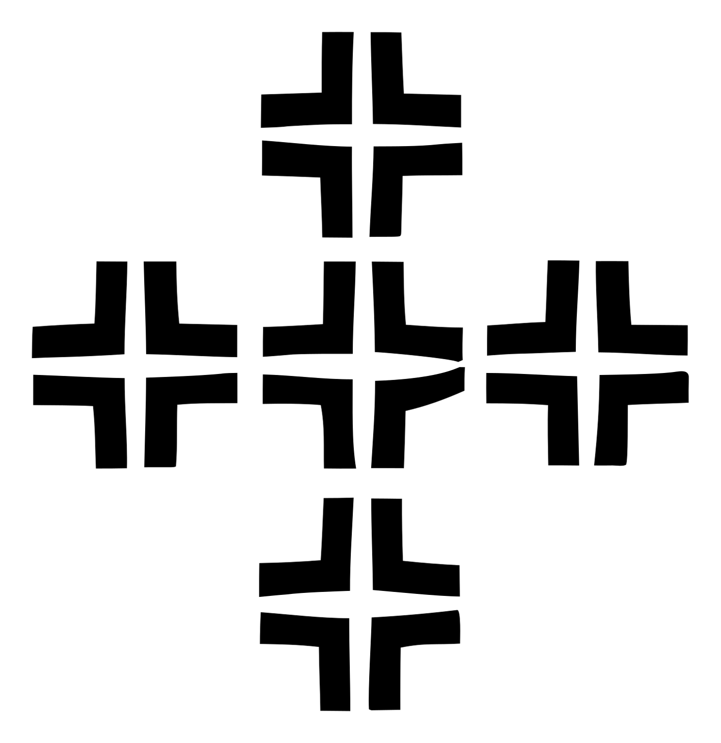 Chunky Cross Grid Emblem #ffffff/#000000