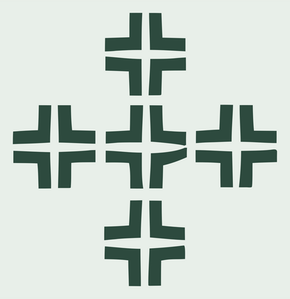 Chunky Cross Grid Emblem #e8efe9/#2d4a3e