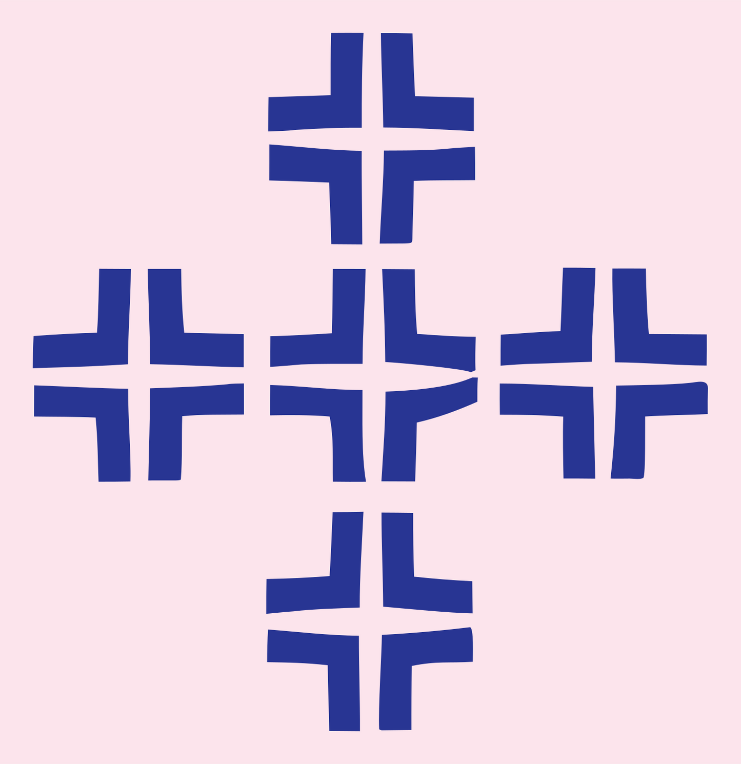 Chunky Cross Grid Emblem #fce4ec/#283593