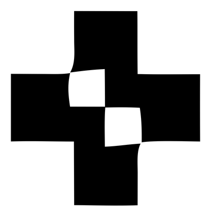 Twisted Plus Sign Logo #ffffff/#000000