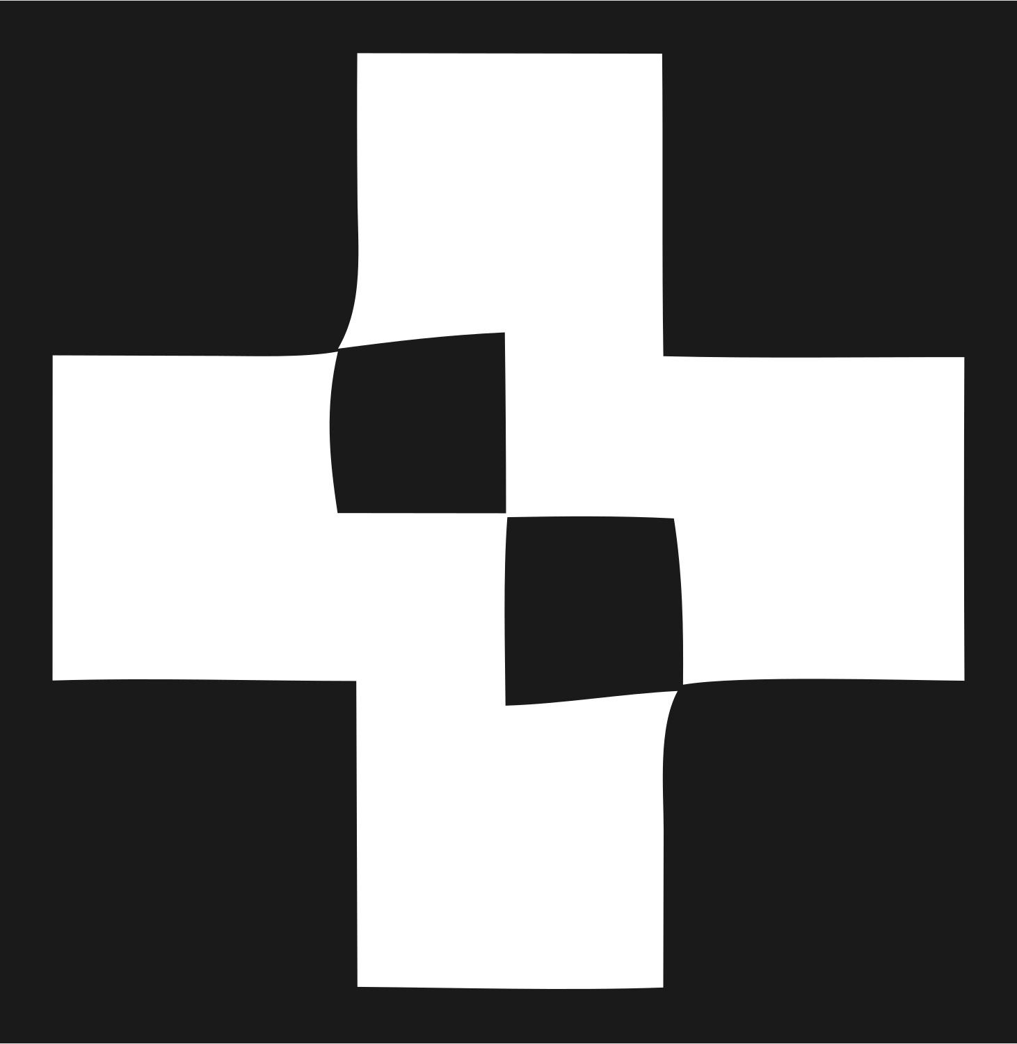 Twisted Plus Sign Logo #1a1a1a/#ffffff