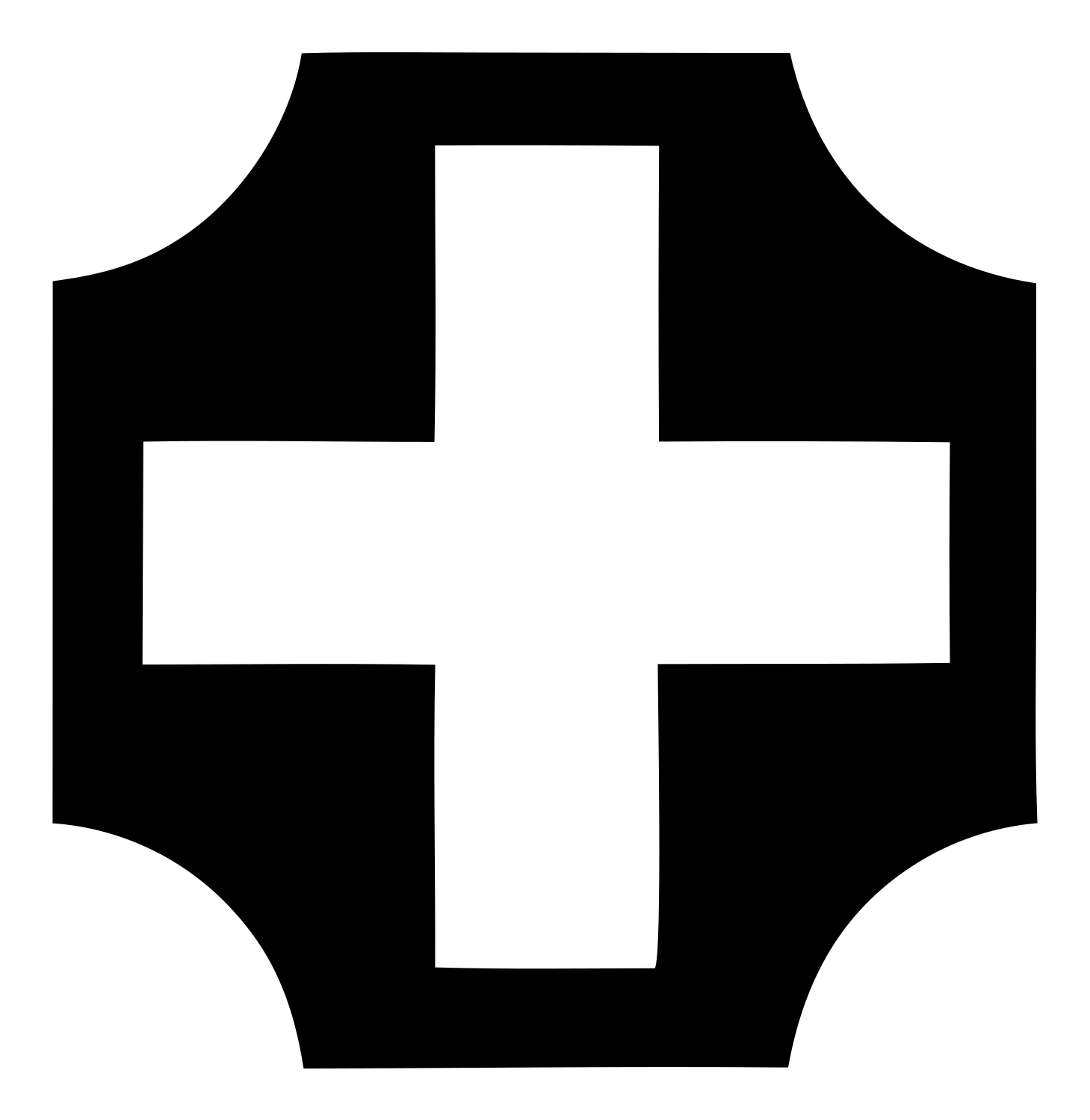 Chunky Cross Shield Badge #ffffff/#000000