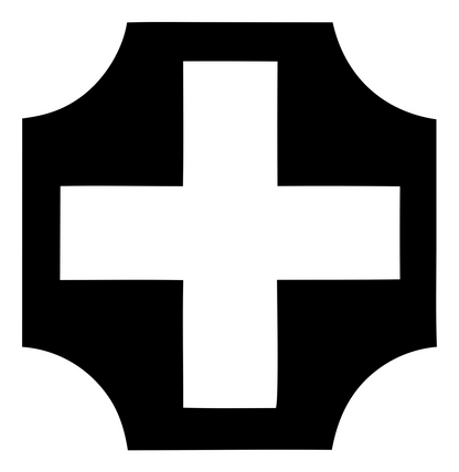 Chunky Cross Shield Badge #ffffff/#000000