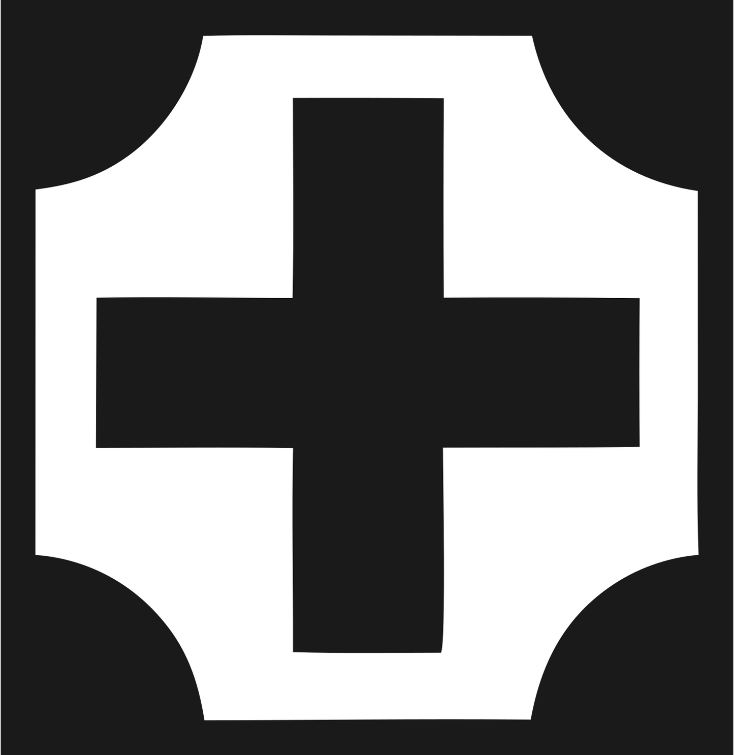 Chunky Cross Shield Badge #1a1a1a/#ffffff