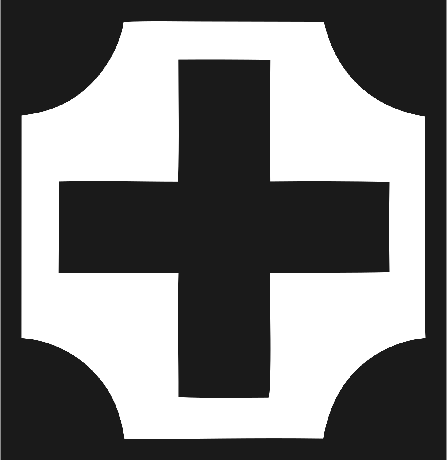 Chunky Cross Shield Badge #1a1a1a/#ffffff