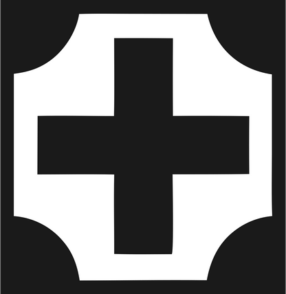 Chunky Cross Shield Badge #1a1a1a/#ffffff
