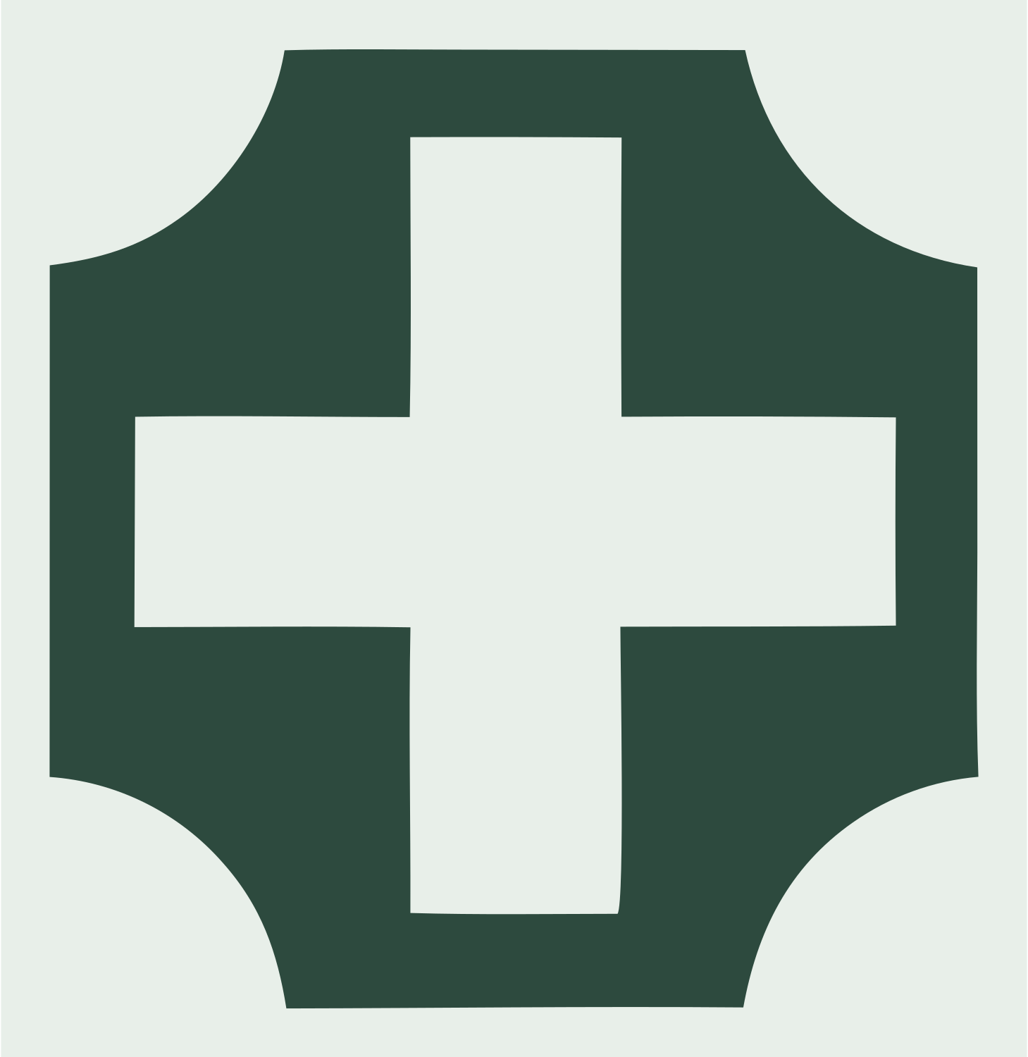 Chunky Cross Shield Badge #e8efe9/#2d4a3e