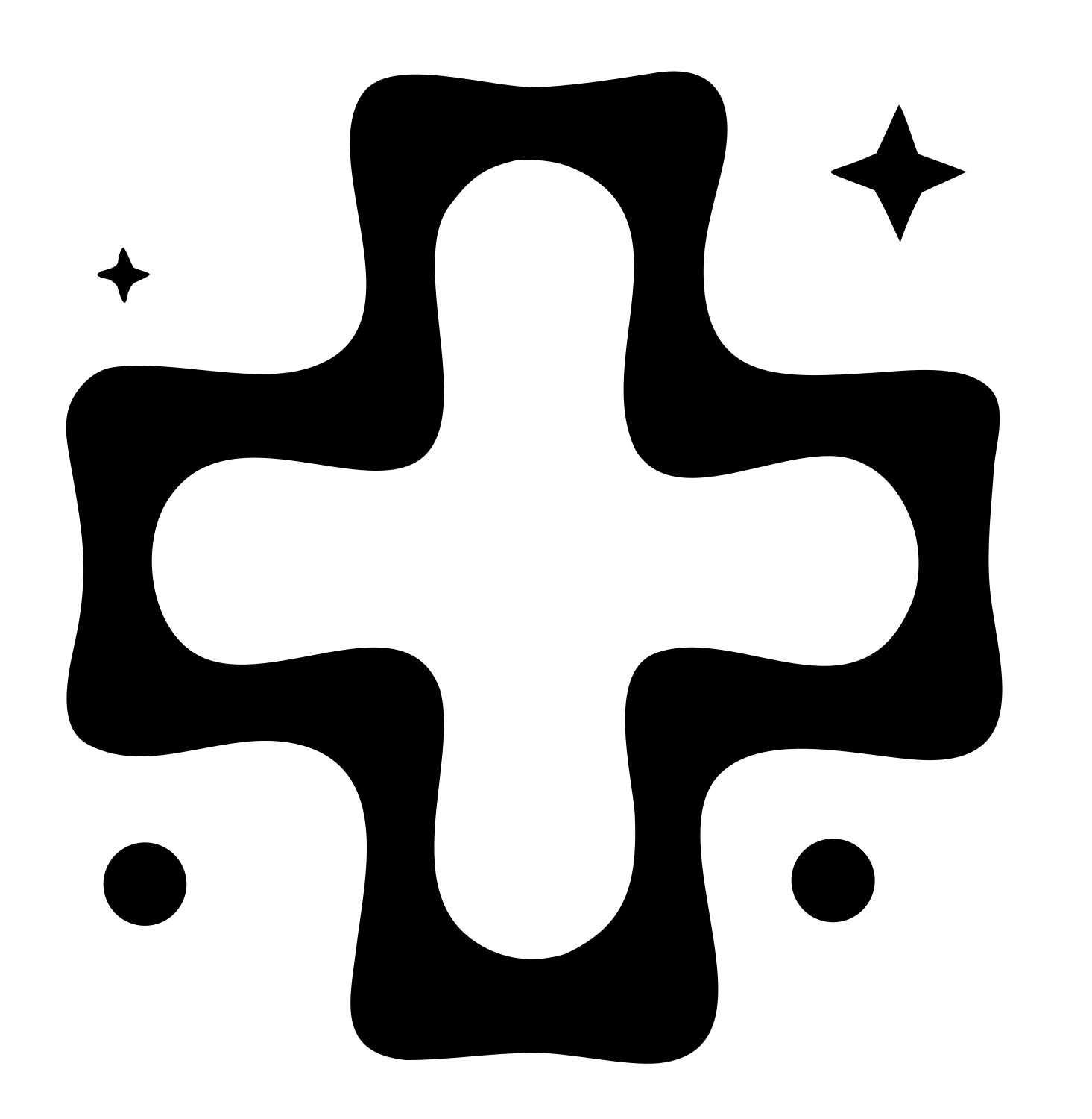Blocky Plus Sparkle Badge #ffffff/#000000