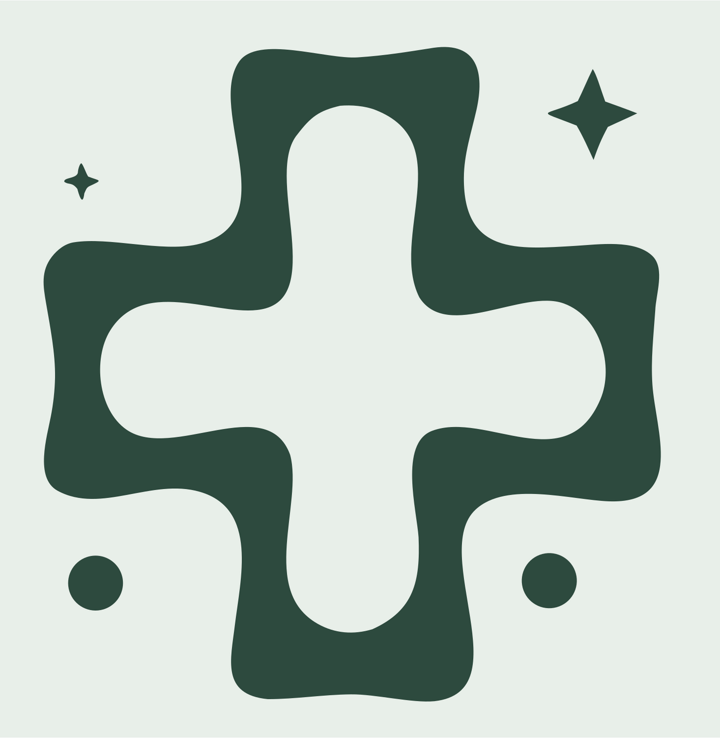 Blocky Plus Sparkle Badge #e8efe9/#2d4a3e