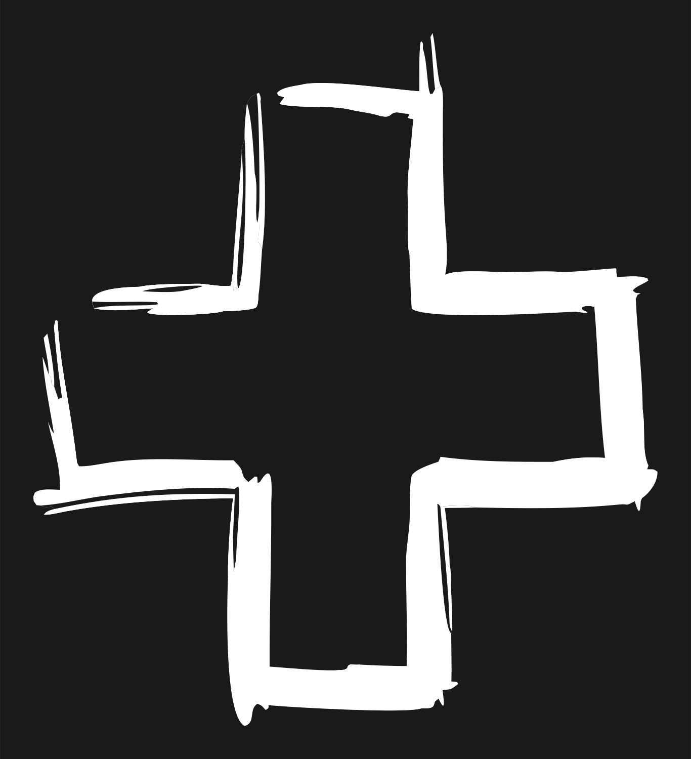 Sketched Plus Sign Logo #1a1a1a/#ffffff