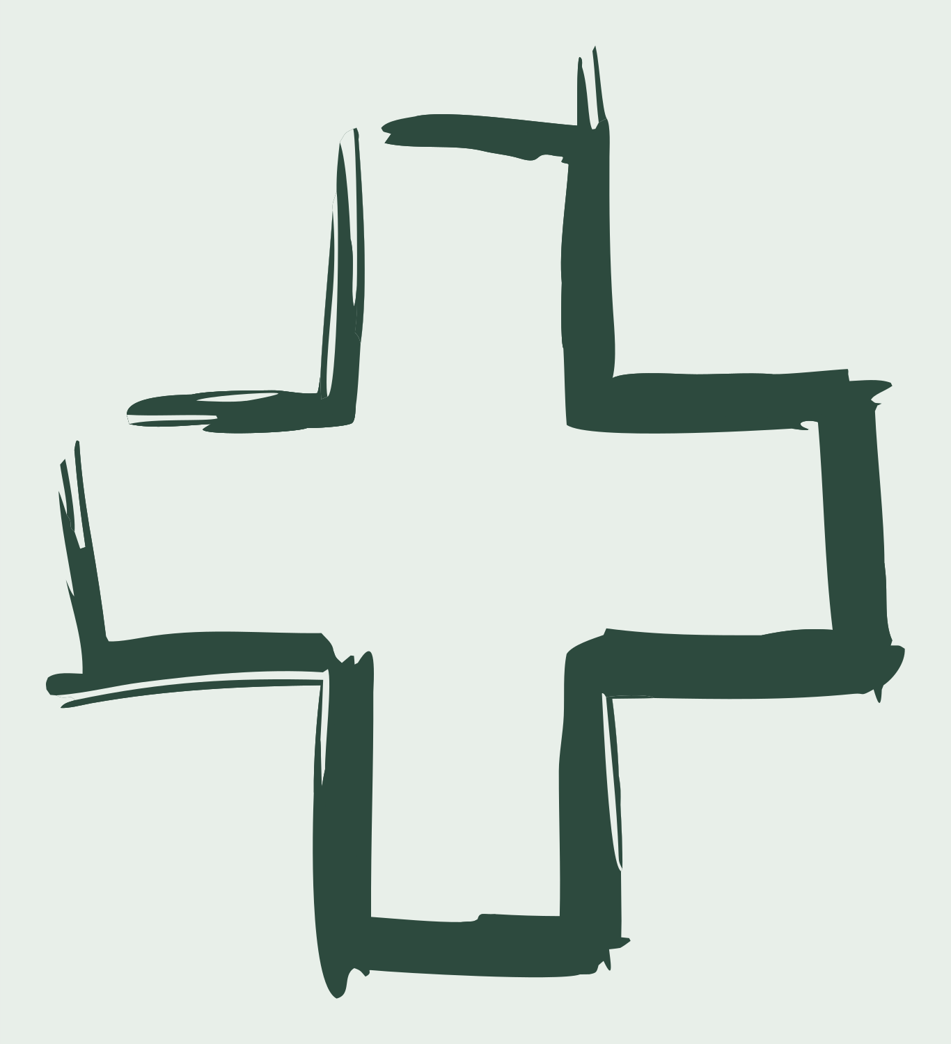 Sketched Plus Sign Logo #e8efe9/#2d4a3e