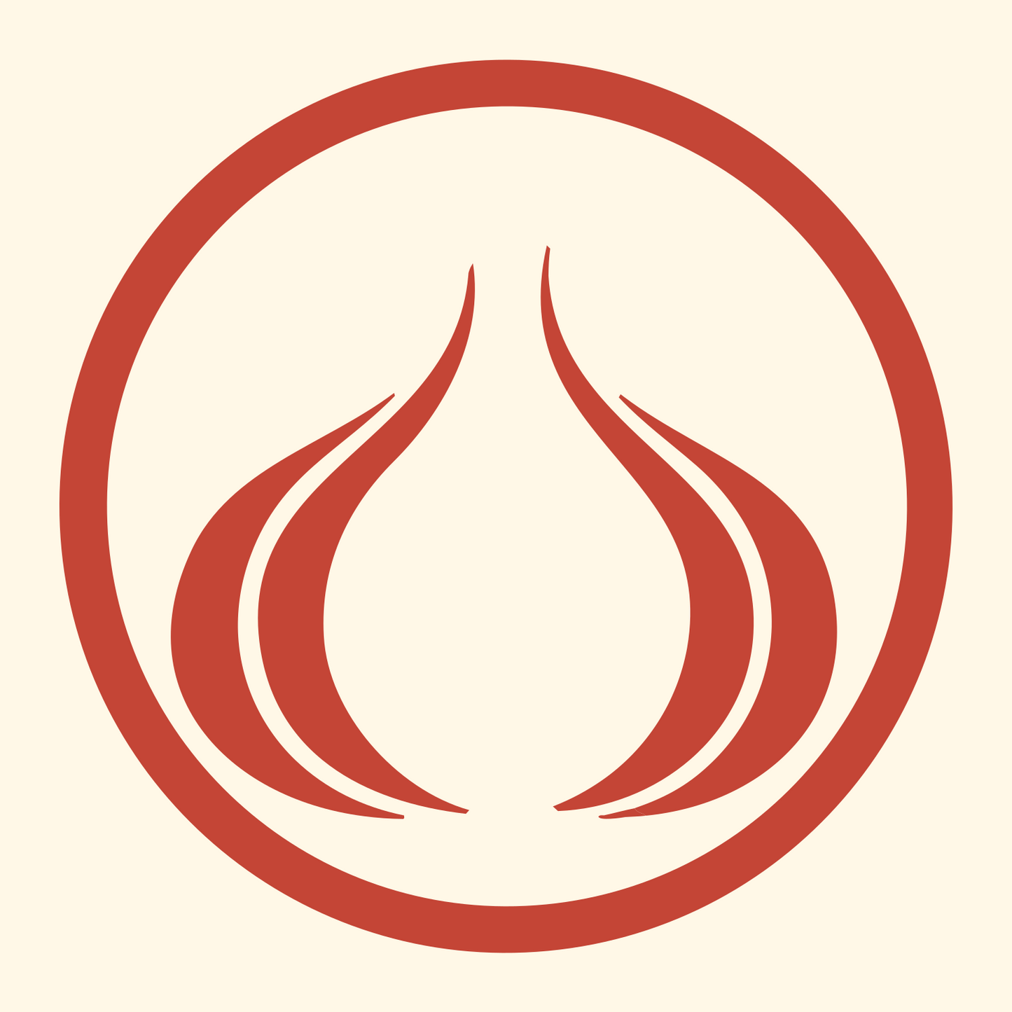Garlic Circle Badge #fff8e7/#c44536