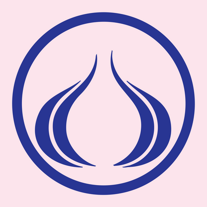 Garlic Circle Badge #fce4ec/#283593
