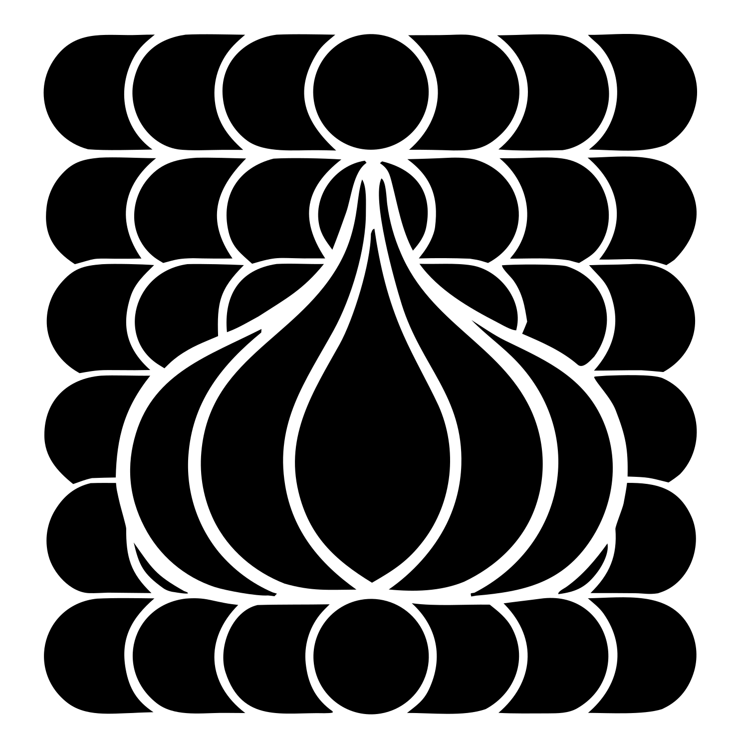 Geometric Garlic Grid Mark #ffffff/#000000