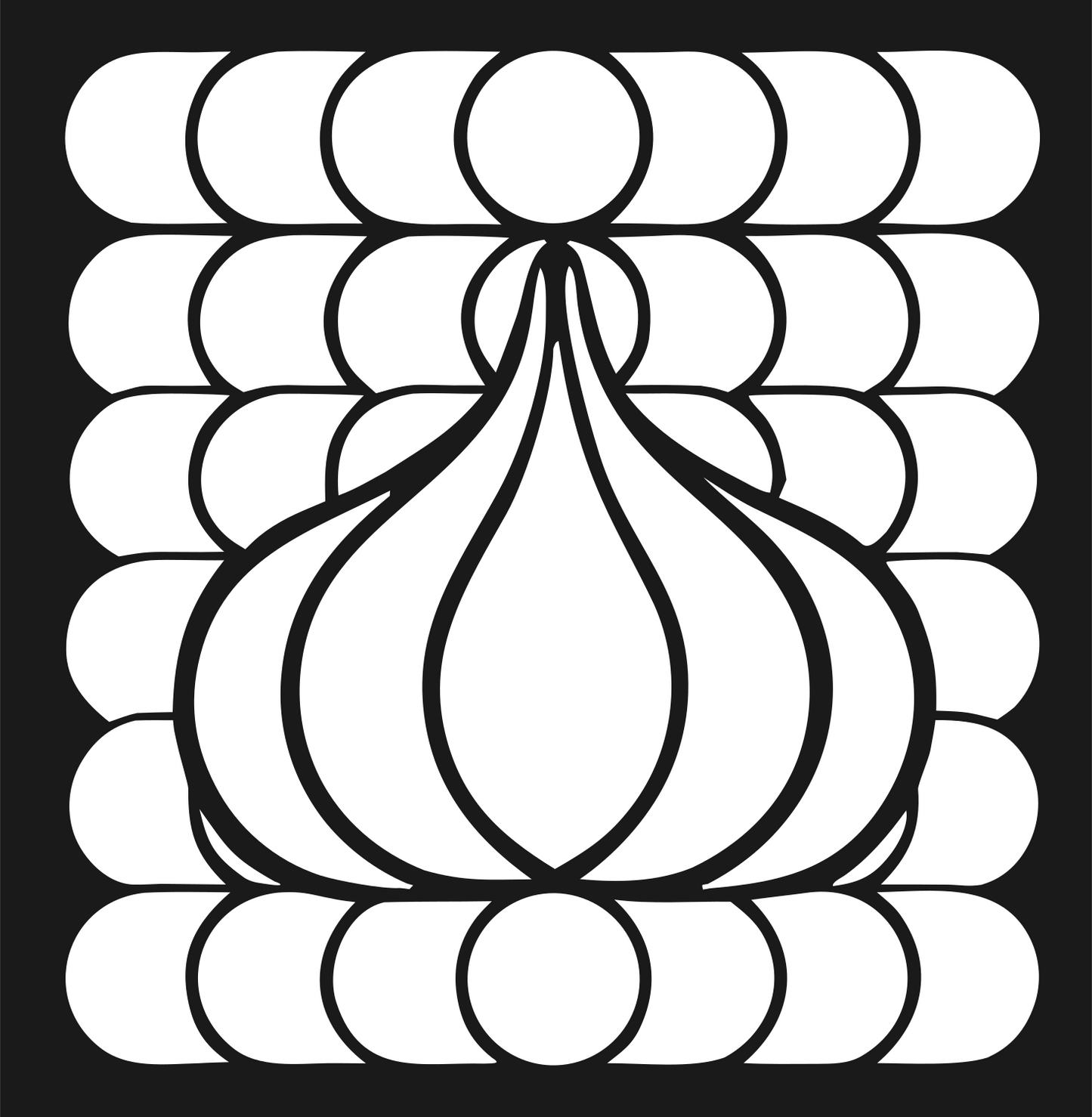 Geometric Garlic Grid Mark #1a1a1a/#ffffff