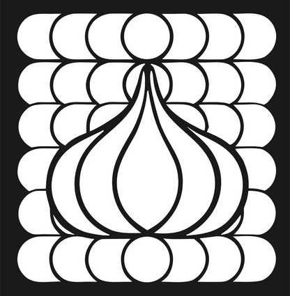 Geometric Garlic Grid Mark #1a1a1a/#ffffff