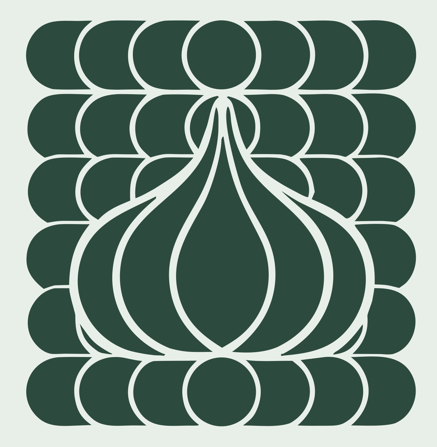 Geometric Garlic Grid Mark #e8efe9/#2d4a3e