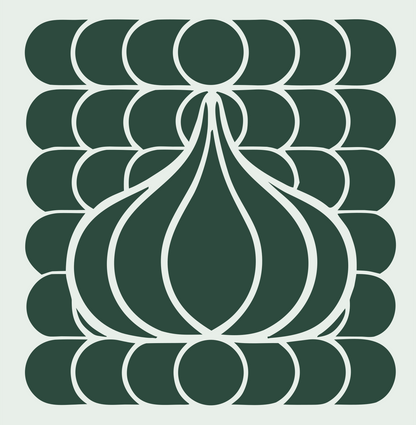 Geometric Garlic Grid Mark #e8efe9/#2d4a3e