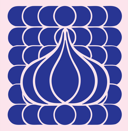 Geometric Garlic Grid Mark #fce4ec/#283593