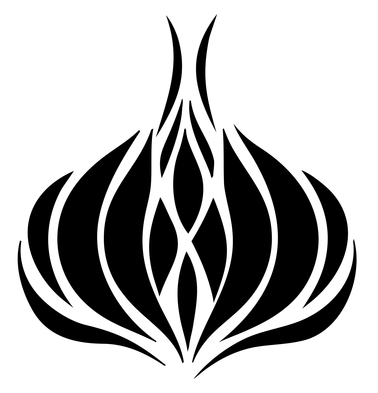 Tribal Garlic Bulb Mark #ffffff/#000000