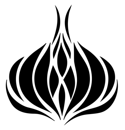Tribal Garlic Bulb Mark #ffffff/#000000