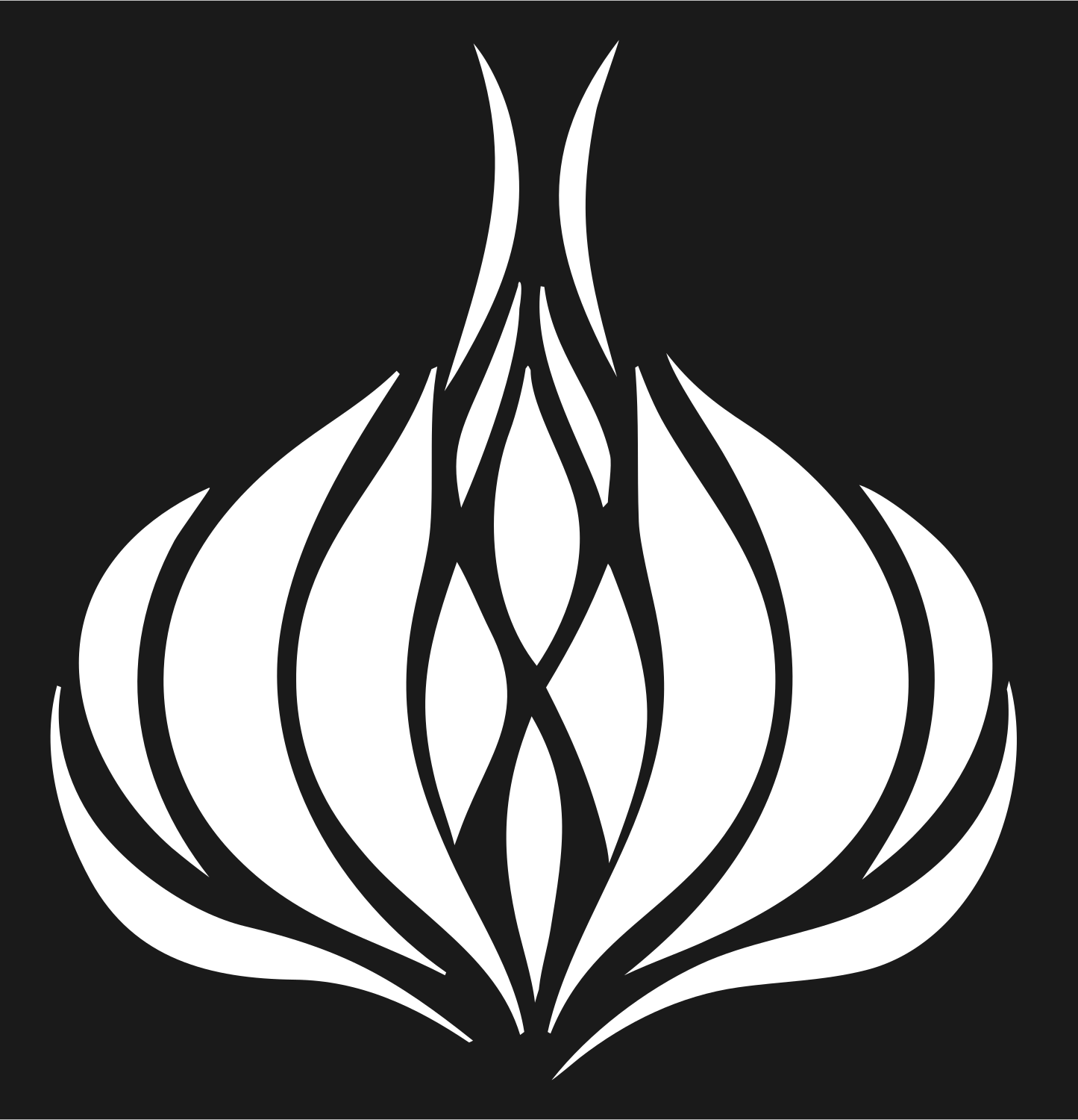 Tribal Garlic Bulb Mark #1a1a1a/#ffffff