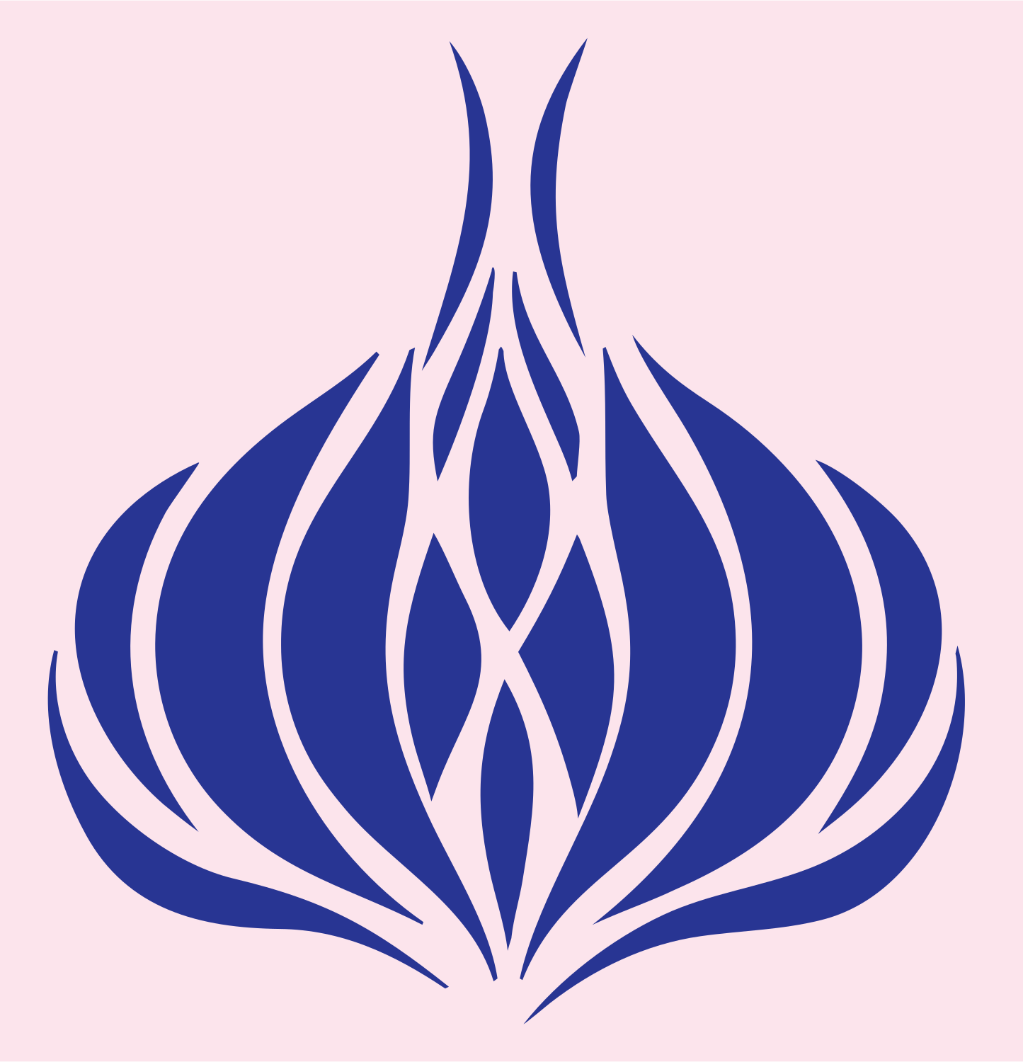 Tribal Garlic Bulb Mark #fce4ec/#283593