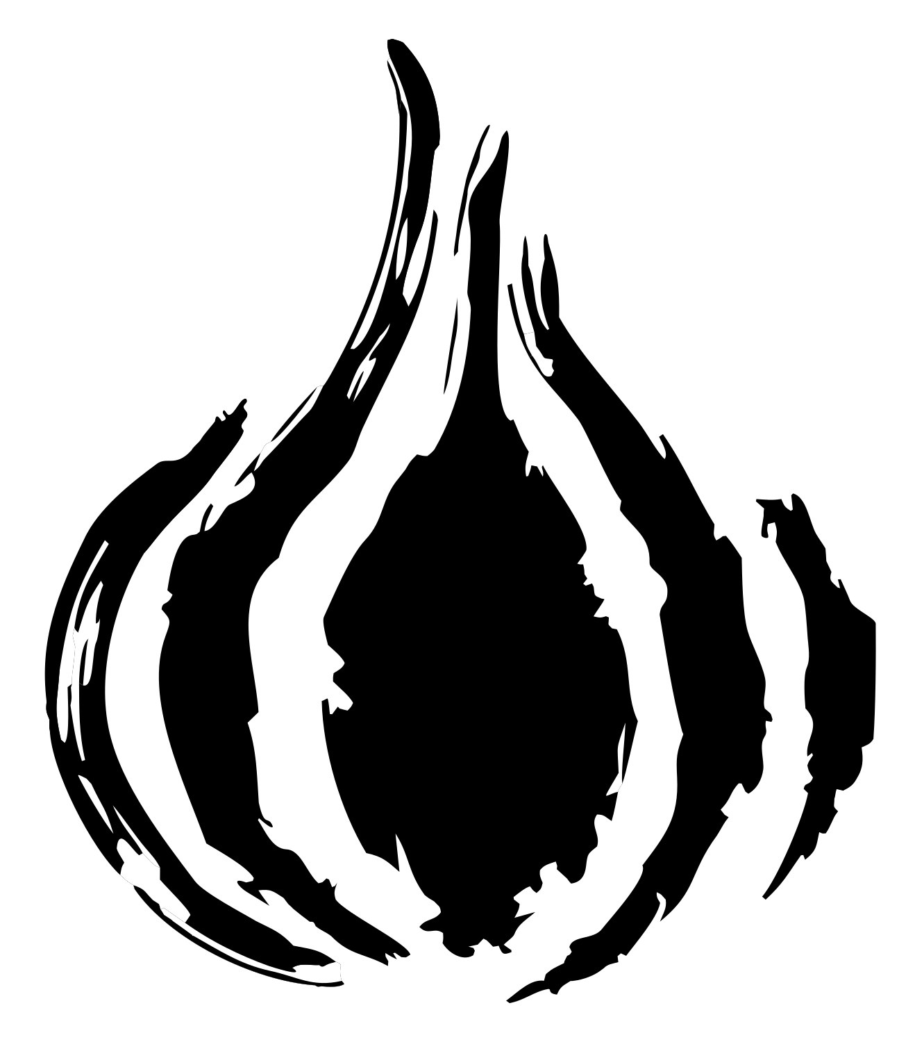 Hand-Drawn Garlic Bulb Mark #ffffff/#000000