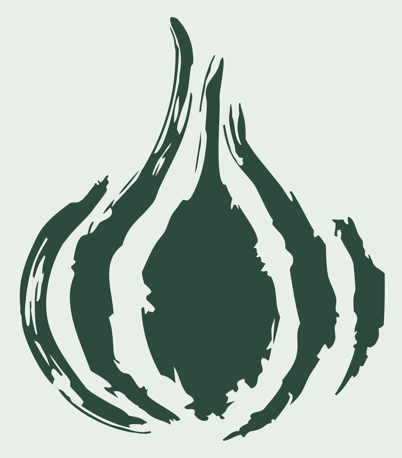Hand-Drawn Garlic Bulb Mark #e8efe9/#2d4a3e