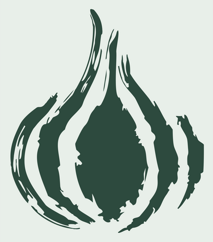 Hand-Drawn Garlic Bulb Mark #e8efe9/#2d4a3e