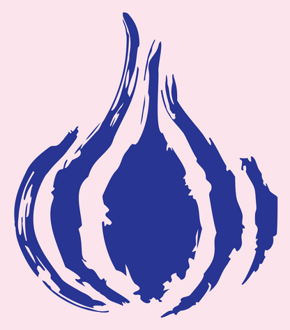 Hand-Drawn Garlic Bulb Mark #fce4ec/#283593