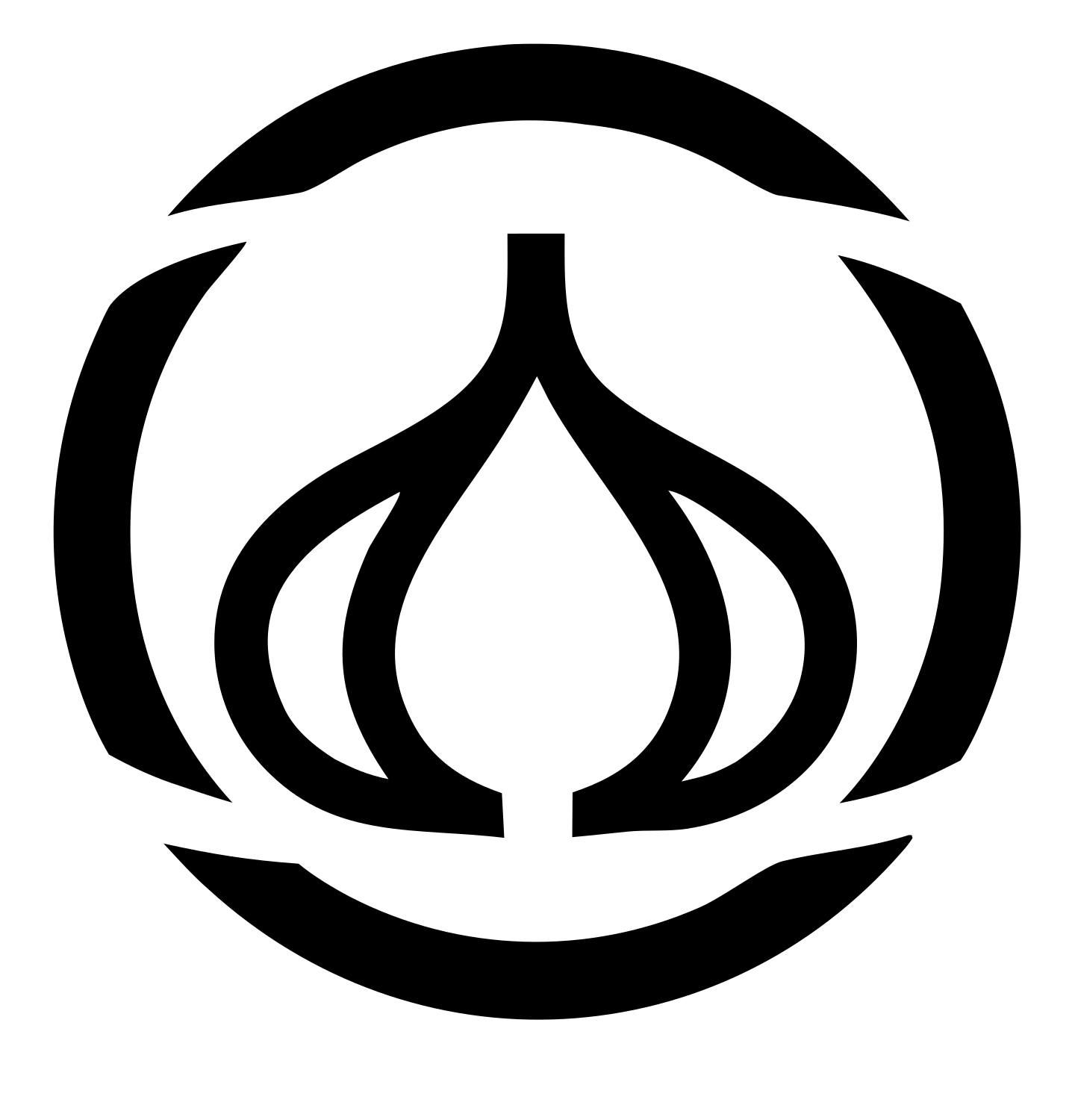 Monoline Garlic Ring Badge #ffffff/#000000