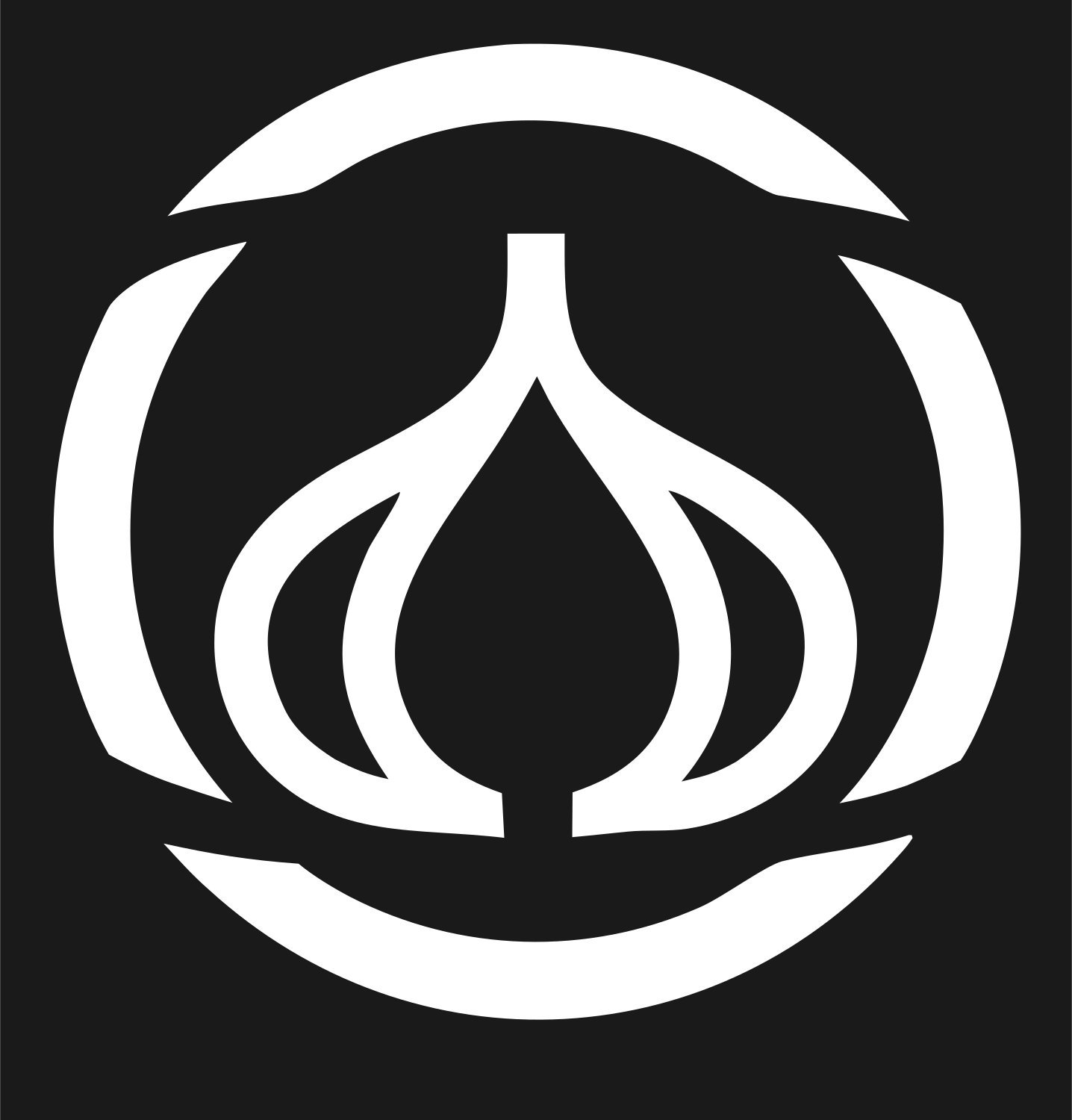 Monoline Garlic Ring Badge #1a1a1a/#ffffff
