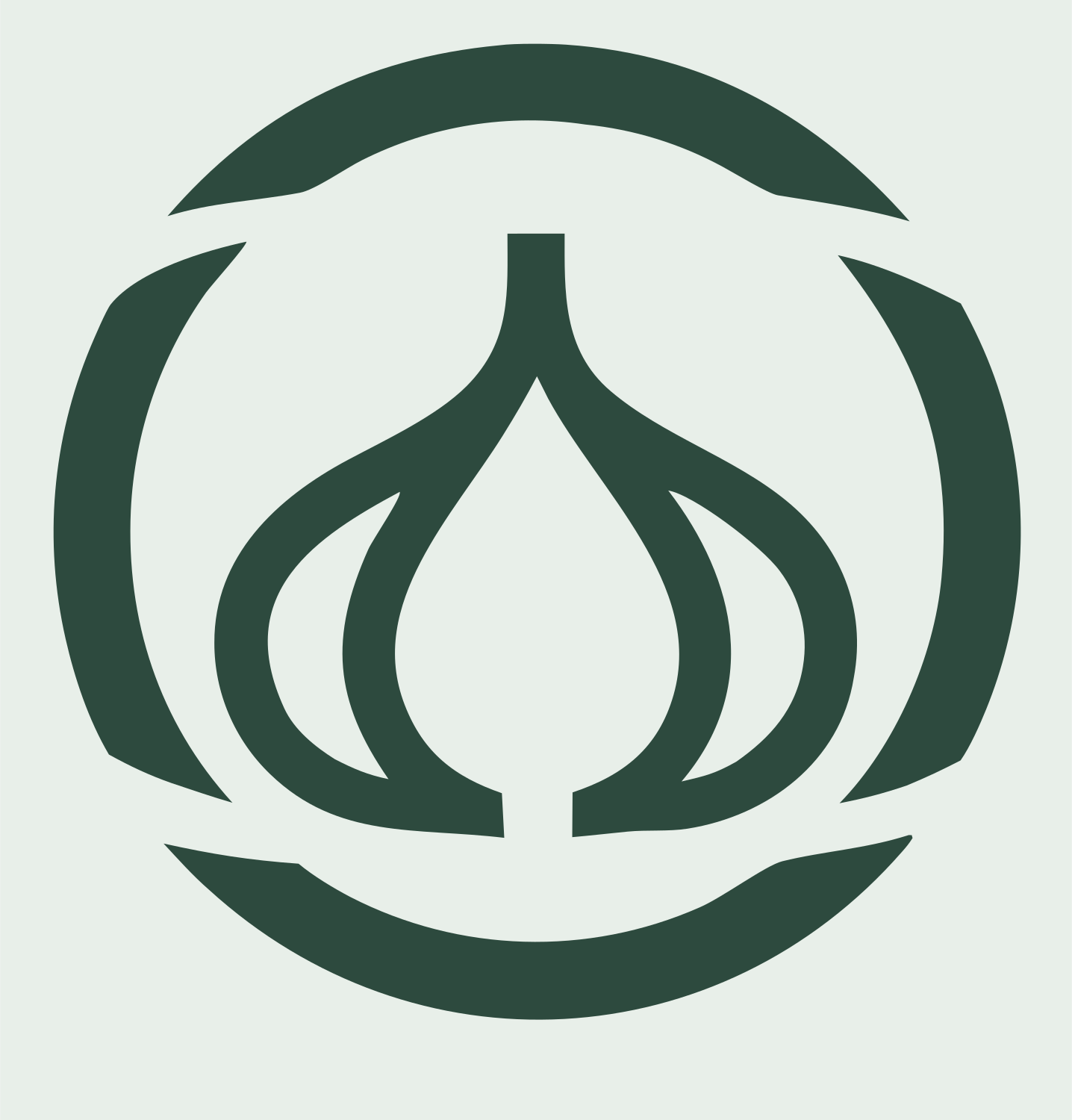 Monoline Garlic Ring Badge #e8efe9/#2d4a3e