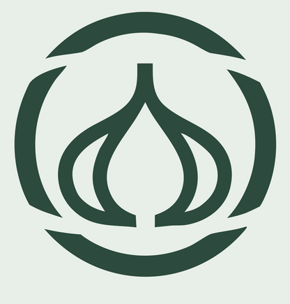 Monoline Garlic Ring Badge #e8efe9/#2d4a3e