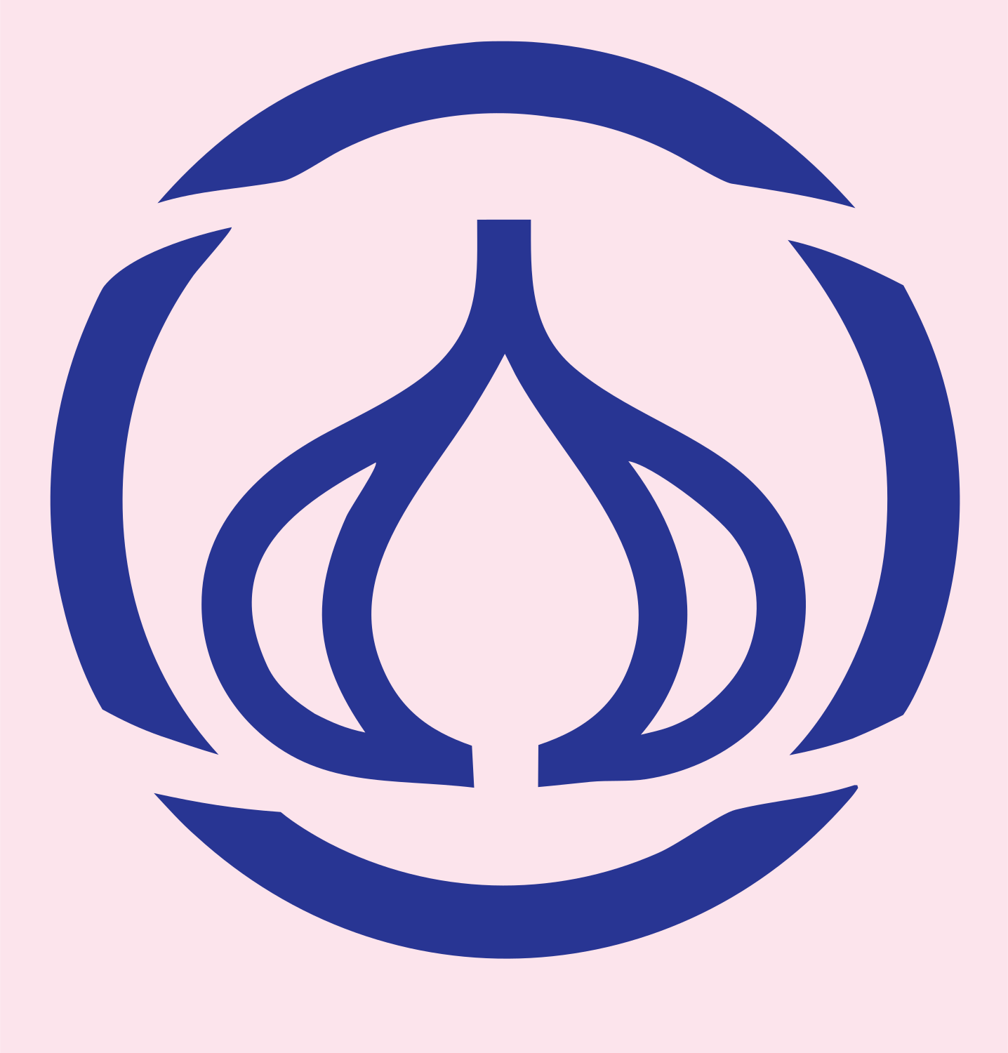 Monoline Garlic Ring Badge #fce4ec/#283593