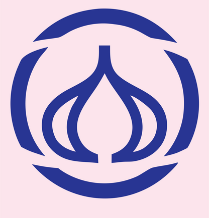 Monoline Garlic Ring Badge #fce4ec/#283593