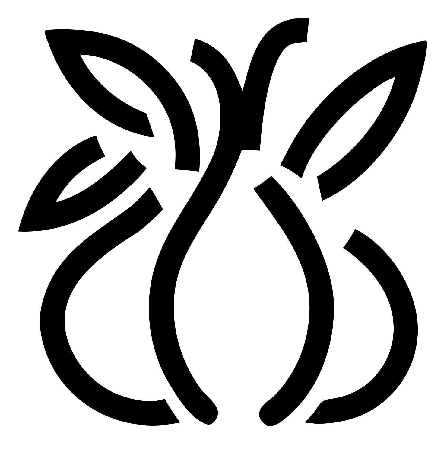 Monoline Garlic Sprout Mark #ffffff/#000000