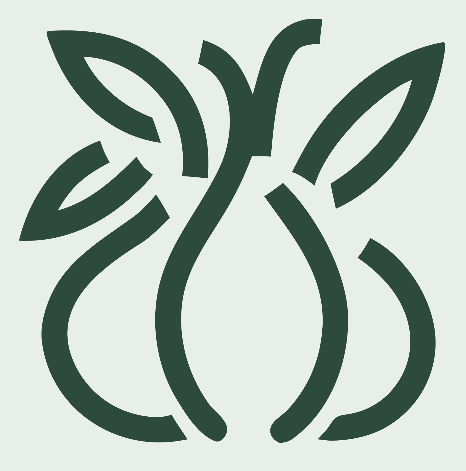 Monoline Garlic Sprout Mark #e8efe9/#2d4a3e