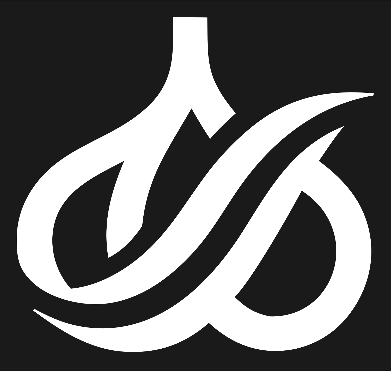 Calligraphic Garlic Swirl Logo #1a1a1a/#ffffff