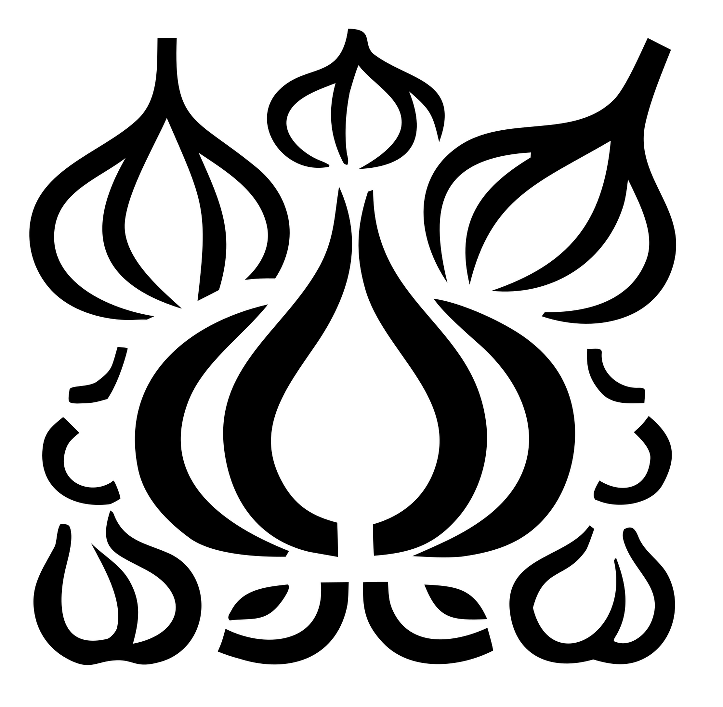 Garlic Cluster Arrangement Badge #ffffff/#000000