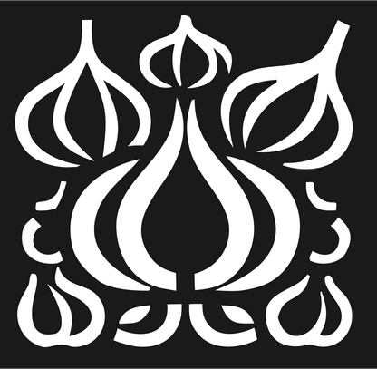 Garlic Cluster Arrangement Badge #1a1a1a/#ffffff