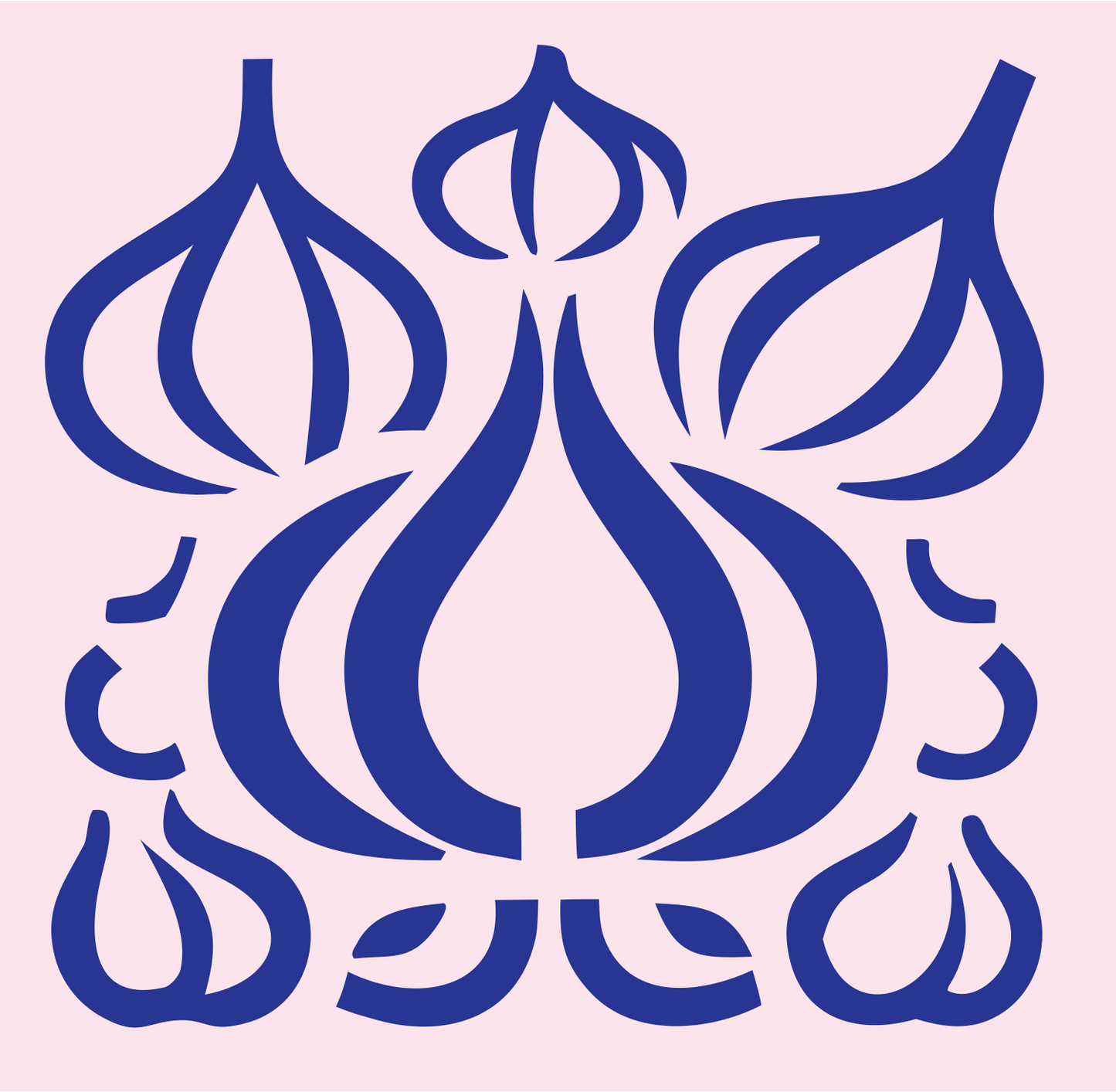 Garlic Cluster Arrangement Badge #fce4ec/#283593