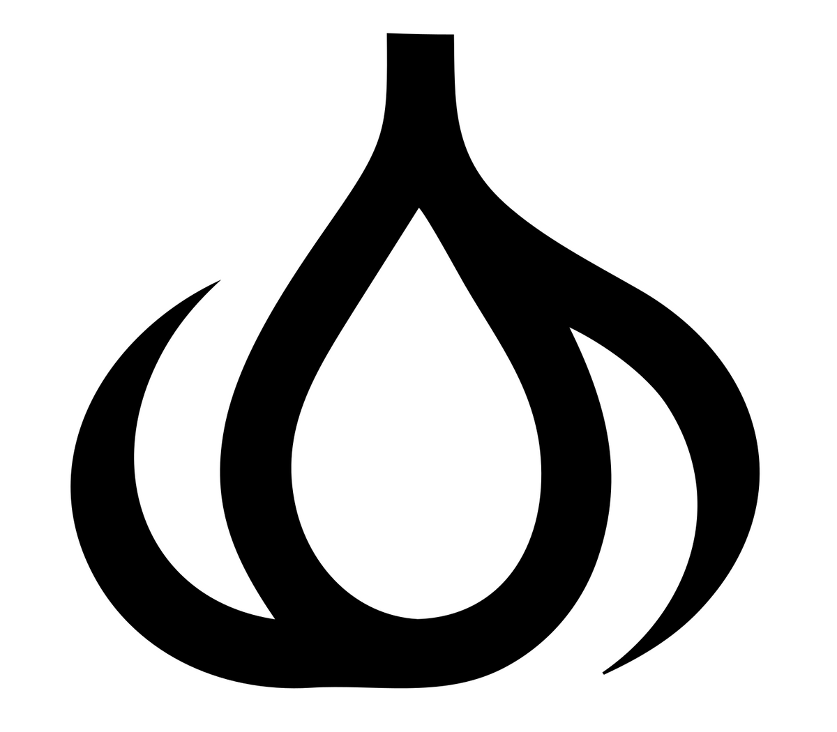 Negative Space Garlic Bulb Icon #ffffff/#000000